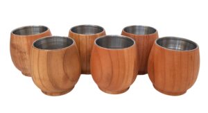 Majhne lesene skodelice - set 6 kom