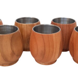 Majhne lesene skodelice - set 6 kom