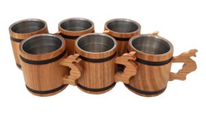 Majhne lesene skodelice - set 6 kom