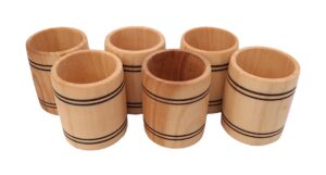 Majhne lesene skodelice - set 6 kom