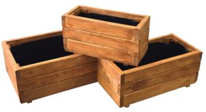 Set lesenih cvetličnih loncev (3 kosi)