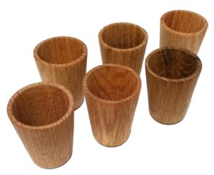 Majhne lesene skodelice - set 6 kom