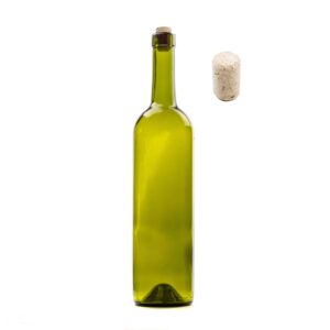 Steklenica za vino BORDEAUX olivno 750 ml z zamaškom